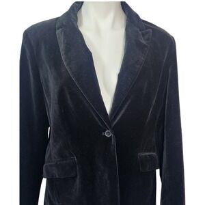 New York & Company Velour Black Blazer Womens Size 14 Plus Size
